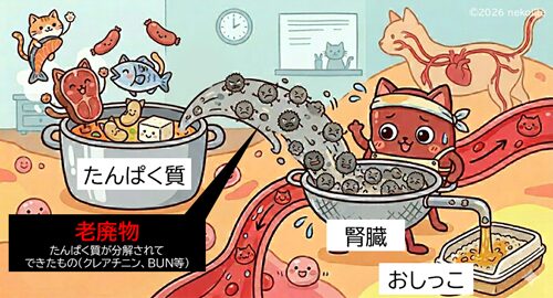 猫の腎臓病の図解